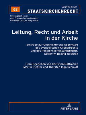 cover image of Leitung, Recht und Arbeit in der Kirche